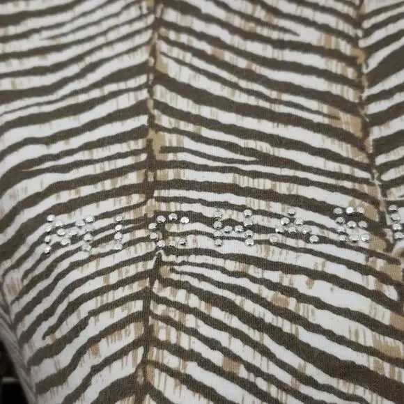 Michael Kors Animal Print/Bling SS Top Size Small - Picture 3 of 7